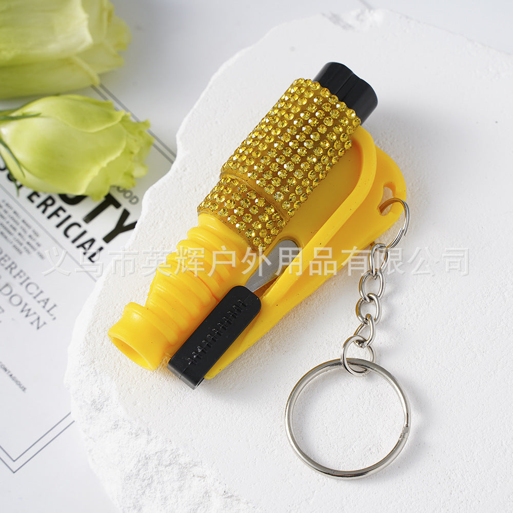 Wholesale Multi-functional 2-in-1 Mini Plastic Keychains for Outdoor Cars